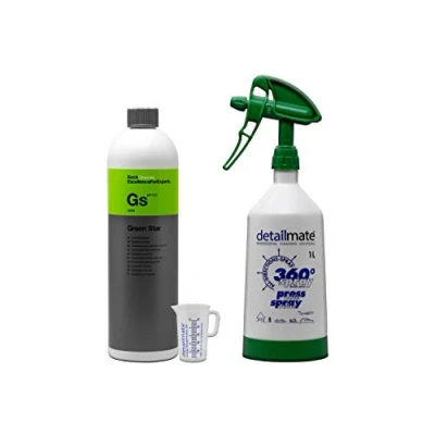 Afbeelding van detailmate set, Koch Chemie Green Star universele reiniger 1 l + Made by Kwazar Mercury Super PRO+ 360 graden sproeiflacon double action trigger l, inclusief maatbeker 50 ml