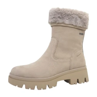 Afbeelding van Tamaris Comfort Duotex 8 86420 41 Leren Fit uitneembaar voetbed voor dames, warm gevoerde enkellaarzen, Lt Grey Nubuk, 38 EU, EU Breed
