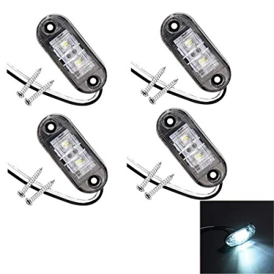 Afbeelding van PolarLander 4 stks 24 v 12 Amber LED Zijmarkeringslichten Zijmarkeringslicht Klaring Lamp voor Trailer Vrachtwagens Wit