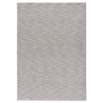 Afbeelding van Lalee Pandora gemêleerde vloerkleed gestreept Modern uni tapijt laagpolig korte franjes 160x230 cm Zilver grijs