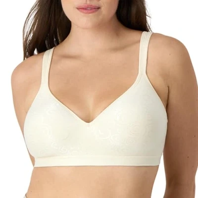 Afbeelding van Bali Women&#039;s Revolution, volledig dekkende, draadloze, draadloze beha voor dagelijks gebruik met coole comfortabele stof, ondoorzichtig, Lichtbeige Swirl, 85E