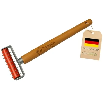 Afbeelding van Green Home Stekelroller, behang, 150 x 500 mm, nagelroller, egelroller, behangen voor het perforeren van behang behanggereedschap, met houten handvat