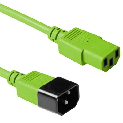 Afbeelding van C13 C14 stroomkabel voor UPS/PDU 3x 1,00mm groen 3 meter