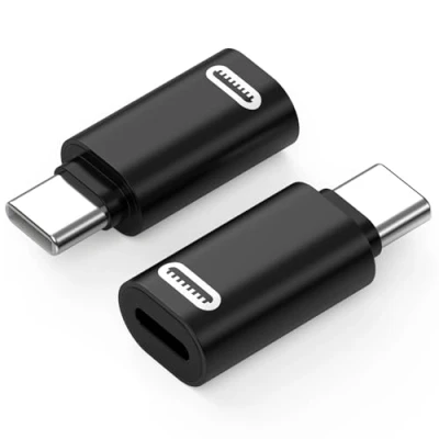 Afbeelding van MoKo Lightning Female to USB C Male Adapter 2 Pack, Converter for iPhone 15 Series, iPad Pro/Air, Fast Charging/Data Transfer, NOT Audio/OTG, Black