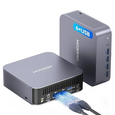 Afbeelding van GEEKOM AI mini pc GT1 Mega Intel Core U5 125H, 16 kernen 22 threads, tot 4,5 GHz, 2,5 Gbps dubbele LAN poort, Win 11 Pro 32 GB DDR5 + 1 TB SSD met WiFi 7, Real time AR, vier 4K displays,