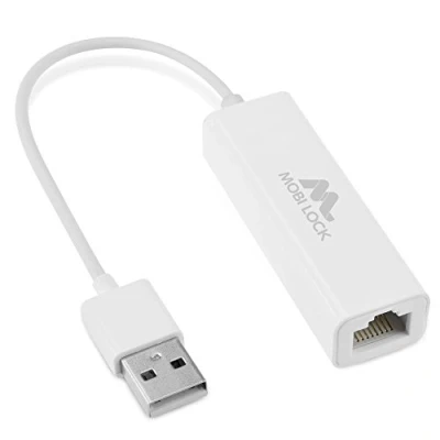 Afbeelding van USB Ethernet (LAN) Netwerkadapter Compatibel met Laptops en alle 2.0 compatibele Computers, Inclusief Windows 7 tot 11, Vista, Mac OS X macOS van Mobi Lock