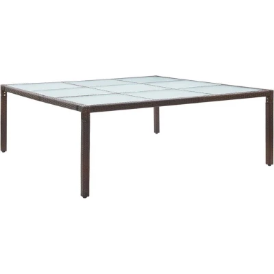 Afbeelding van Tuintafel 200x200x74 cm poly rattan bruin