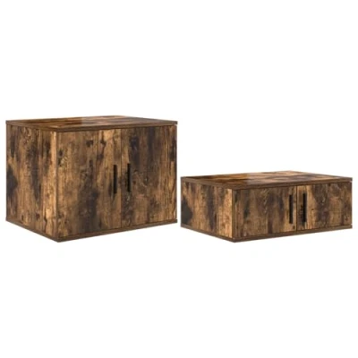 Afbeelding van vidaXL Nachtkastjes Gerookt eiken Bewerkt hout 127 x 41 40 cm