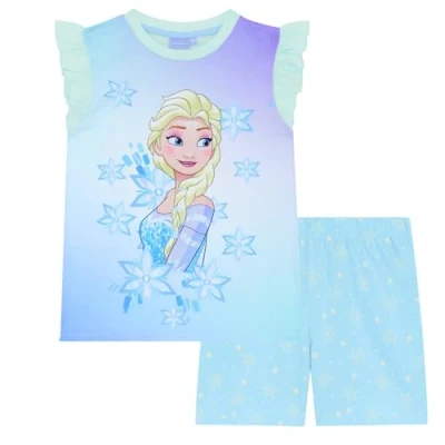 Afbeelding van Disney Frozen Elsa mouwloze korte pyjamaset, 2 8 jaar, Blauw, 3 jaar