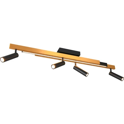 Afbeelding van Trio 4 lichts led spot Zeno mat goud met zwart 648310580