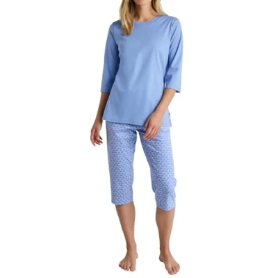Afbeelding van Calida Coastal Dreams 3/4 SET Pyjama, Dames, Maat: 48/50, Hydrangea blue