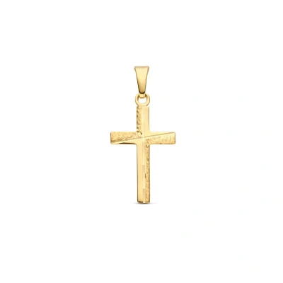 Afbeelding van Hanger Kruis Gehamerd 18 Mm 14K Geelgoud