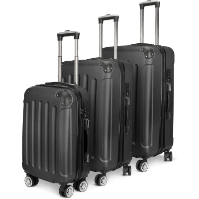 Afbeelding van Seastone Kofferset 3 Delig met Slot Reiskoffer Wielen Ruimbagage Handbagage Koffer TSA cijferslot Zwart