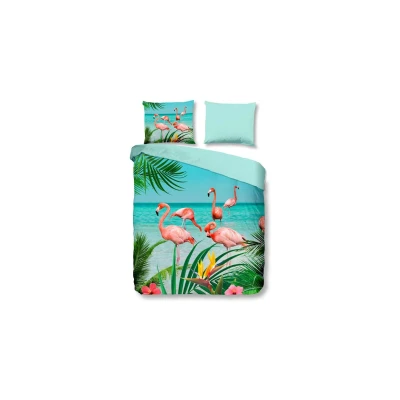 Afbeelding van Pure Dekbedovertrek &quot;tropische flamingo&#039;s&quot; Multi (200x200/220 cm) Microfiber