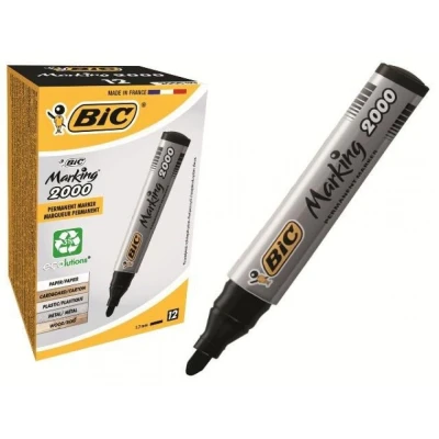 Afbeelding van Bic Permanent Marker 2000 2300 Zwart, Schrijfbreedte 1,7 Mm, Ronde Punt