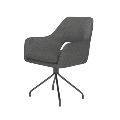 Afbeelding van Housecraft Living Mos Eetkamerstoel Draaibaar Metaal Spider Grijs