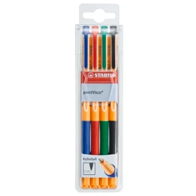Afbeelding van STABILO pointVisco roller, 0,5 mm, etui van 4 stuks in geassorteerde k