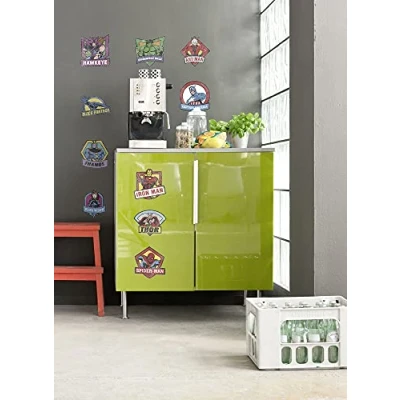 Afbeelding van Komar Wandfolie Avengers Badges 50x70 cm (breedte x hoogte), zelfklevende wandtattoo (10 delig)