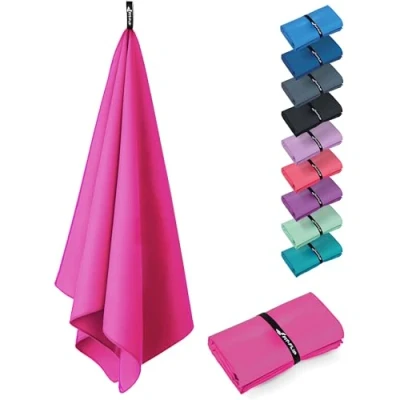 Afbeelding van Fit Flip Microvezel handdoeken compact, ultralicht &amp; sneldrogend de perfecte sporthanddoek, strandlaken en reishanddoek (1x 180x90cm, Deep Pink)