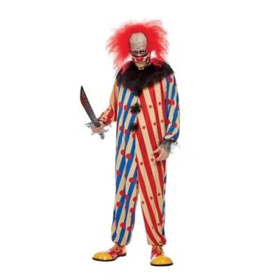 Afbeelding van SMIFFY&#039;S Griezelige clown vermomming tweekleurig, voor man XL