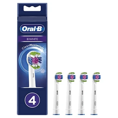 Afbeelding van Oral B 3D White reservekoppen voor elektrische tandenborstel met CleanMaximiser technologie, 4 stuks