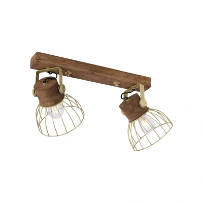 Afbeelding van Just Light Plafondlamp Alami bruin messing 2 lichts 11487 60