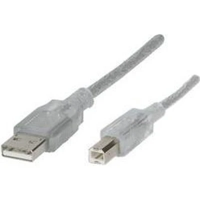 Afbeelding van Renkforce USB kabel 2.0 A stekker, B stekker 3.00 m Transparant RF 4538148