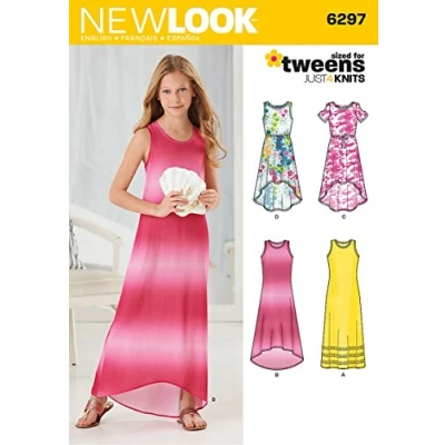 Afbeelding van New Look 6297 maat A meisjes gebreide jurk met patroon, meerkleurig