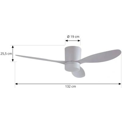 Afbeelding van Lucande Plafondventilatoren met verlichting CCT 1licht Ijzer, acryl, ABS H: 25.5 cm wit Inclusief lichtbron