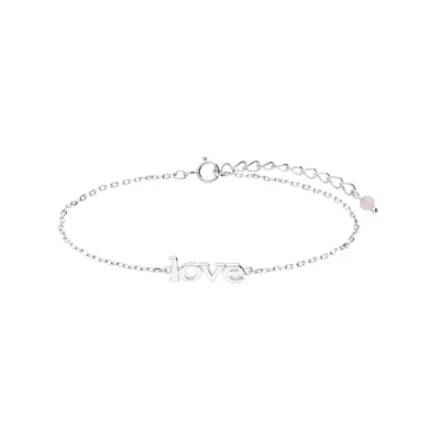 Afbeelding van Lucardi Kinder Zilveren Armband love 925 Zilver Zilverkleurig 18 cm