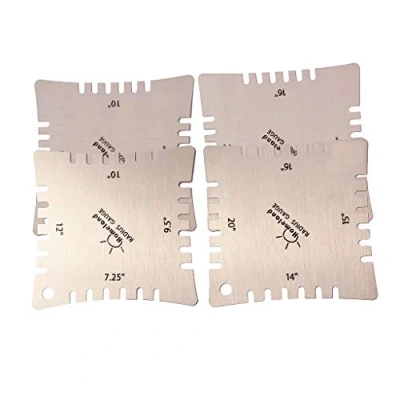 Afbeelding van Alnicov 4Pcs Rvs Gitaar Notched Radius Meters, Set Up Luthier Gereedschap Voor Elektrische Bas Akoestische Git