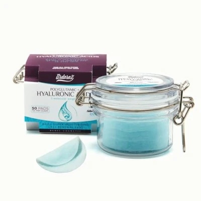 Afbeelding van Ardaraz Celvernieuwingsschijfjes met Hyaluronzuur en Polyglutaminezuur. Schijfjes geïmpregneerd Hydraterende Gezichtstonic. Volume anti rimpel effect. Voor dagelijks gebruik. 50 stuks.