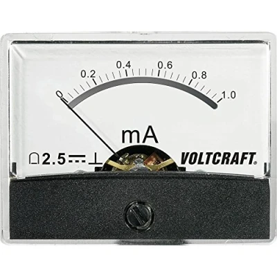 Afbeelding van VOLTCRAFT AM 60X46/1MA/DC Inbouwmeter 60X46/1 mA/DC 1 mA Draaispoel