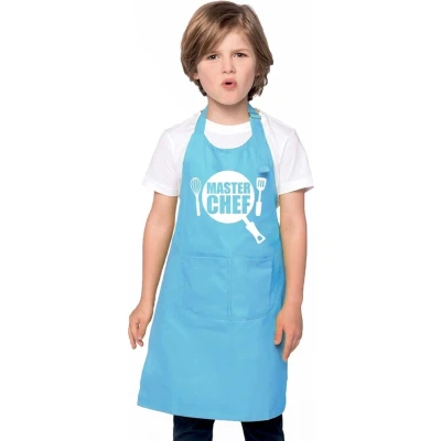 Afbeelding van Keukenschort Master chef blauw jongens en meisjes Feestschorten