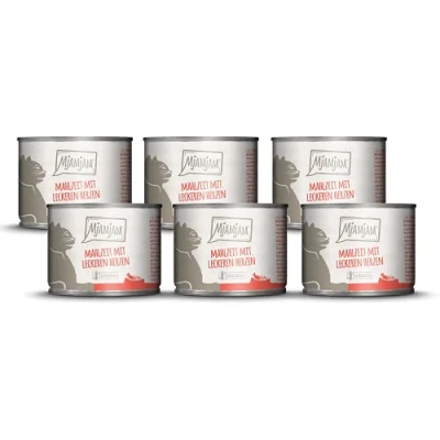 Afbeelding van MjAMjAM premium natvoer voor katten maaltijd met heerlijke hartjes, pak van 6 (6 x 200 g), graanvrij extra vlees
