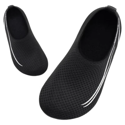 Afbeelding van Badschoenen voor kinderen, zwemschoenen, waterschoenen, jongens, meisjes, baby, strandschoenen, aquaschoenen, sneldrogend, strand, zwembad, Lijn Zwart, 18/19 EU