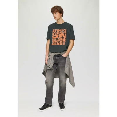 Afbeelding van QS Halloween Tshirt print, Heren, Maat: Large, Schwarz