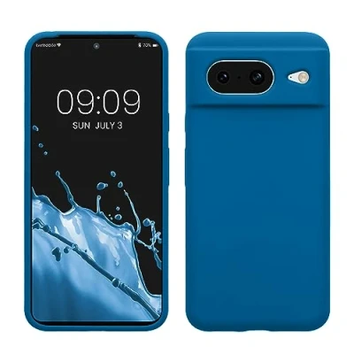 Afbeelding van kwmobile telefoonhoesje geschikt voor Google Pixel 8 Hoesje met siliconen coating Smartphone case in rifblauw