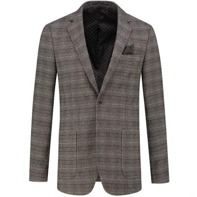 Afbeelding van GENTS Colbert ruit grijsbruin 50
