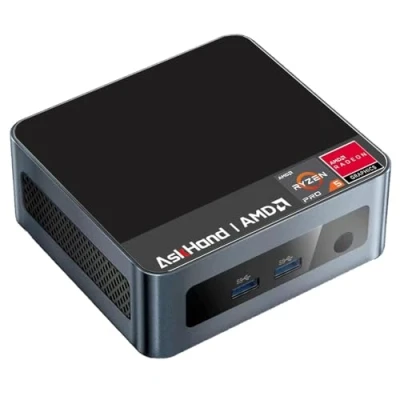 Afbeelding van AskHand Mini PC AMD Ryzen 5 5600H (6C/12T, tot 4,2 GHz), 16 GB DDR4 3200M RAM 512GB SSD PCIe, Micro Tower 4K UHD Triple Screen, Dual HDMI, Type C