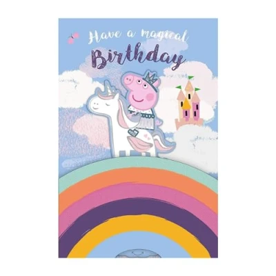 Afbeelding van Danilo Promotions LTD Gelukkige verjaardagskaart, Peppa Pig verjaardagskaart Pig, Happy Birthday Card, Multi, 9 x 6