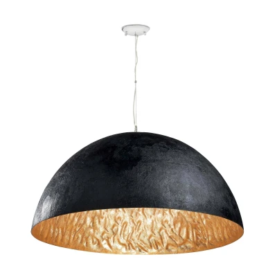 Afbeelding van Faro Lighting Magma 3 Light Dome Plafond Hanger Zwart, Goud, E27
