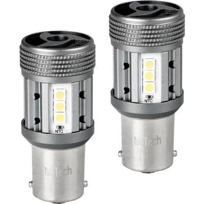 Afbeelding van BA15S 1156 autolamp set 2 stuks 6500K P21W 7506 2x 12 SMD LED CANBUS 12V &amp; 24V DC