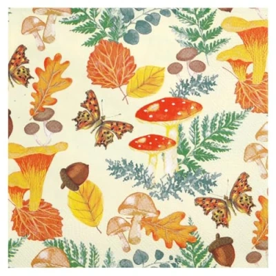 Afbeelding van Talking Tables 20 x Wegwerp Herfst Papieren Servetten, 3PLY, Recycling, Servietten, Jaar rond gebruik, Decoupage, Catering, Patroon Servet