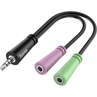 Afbeelding van Hama Audio Adapter 4 Pol. 3,5 Mm Jack Stekker 2X 3 Headset