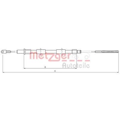 Afbeelding van METZGER 10.4155 Handremkabel Links achter, rechts 1255/910mm Schijfremmen COFLE BMW: Z3 Roadster (E36) 1.9 i, 1.8 i 1995 2003
