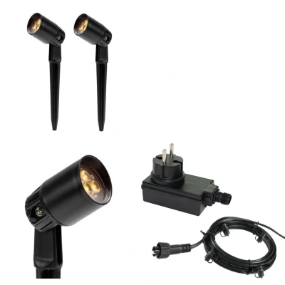 Afbeelding van 2x LED tuin lamp 12V 2 watt basic complete set