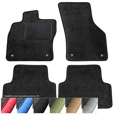 Afbeelding van moto MOLTICO Vloermatten auto velours automatten zwart set 4 delig geschikt voor VW Passat B6 B7 CC (zwart siernaden)