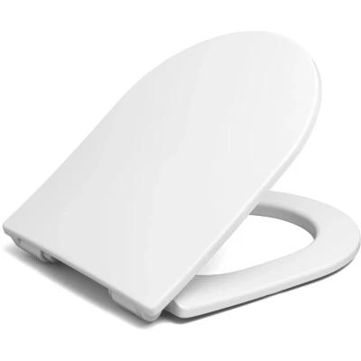 Afbeelding van Plieger Milano Toiletbril D Vorm WC Bril Duroplast Wit Met Deksel Softclose Quick Release