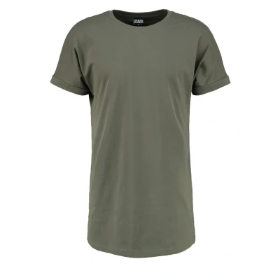 Afbeelding van Urban Classics LONG Shaped Turnup Tshirt basic, Heren, Maat: Small, Olive